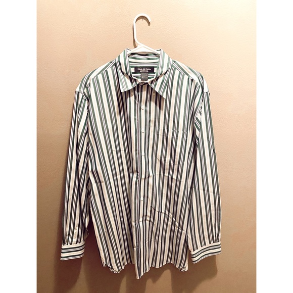 Brooks Brothers Other - •BROOKS BROTHERS• GREEN & YELLOW STRIPE LONG SLEEVE BUTTON UP